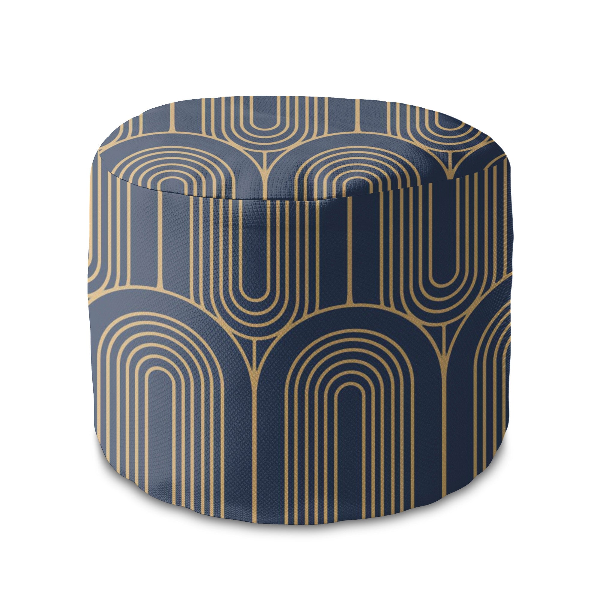 Round Pouf Footstool Deco Pattern-Oxford