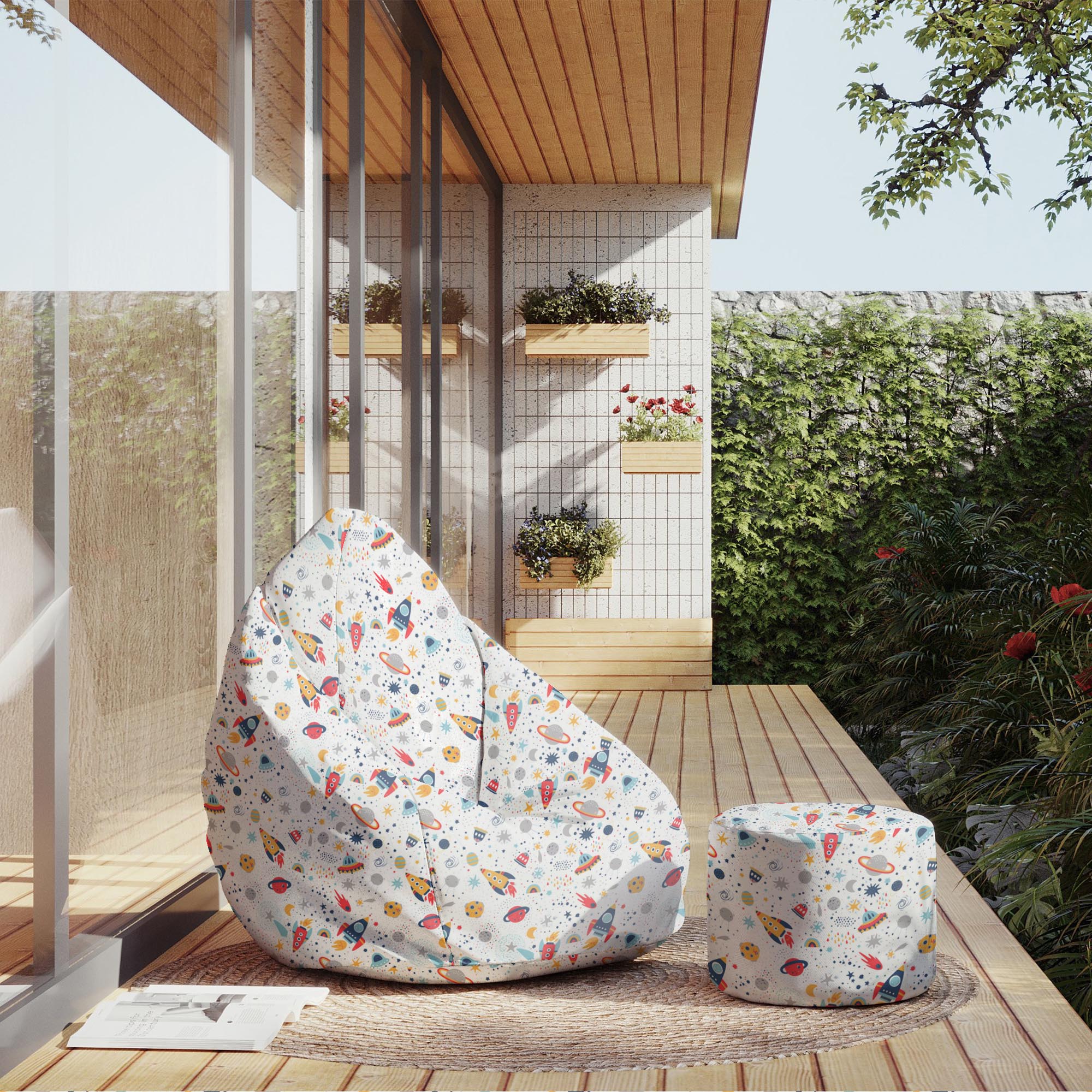 Runder Hocker Fußhocker It's Fun in the Space-Oxford