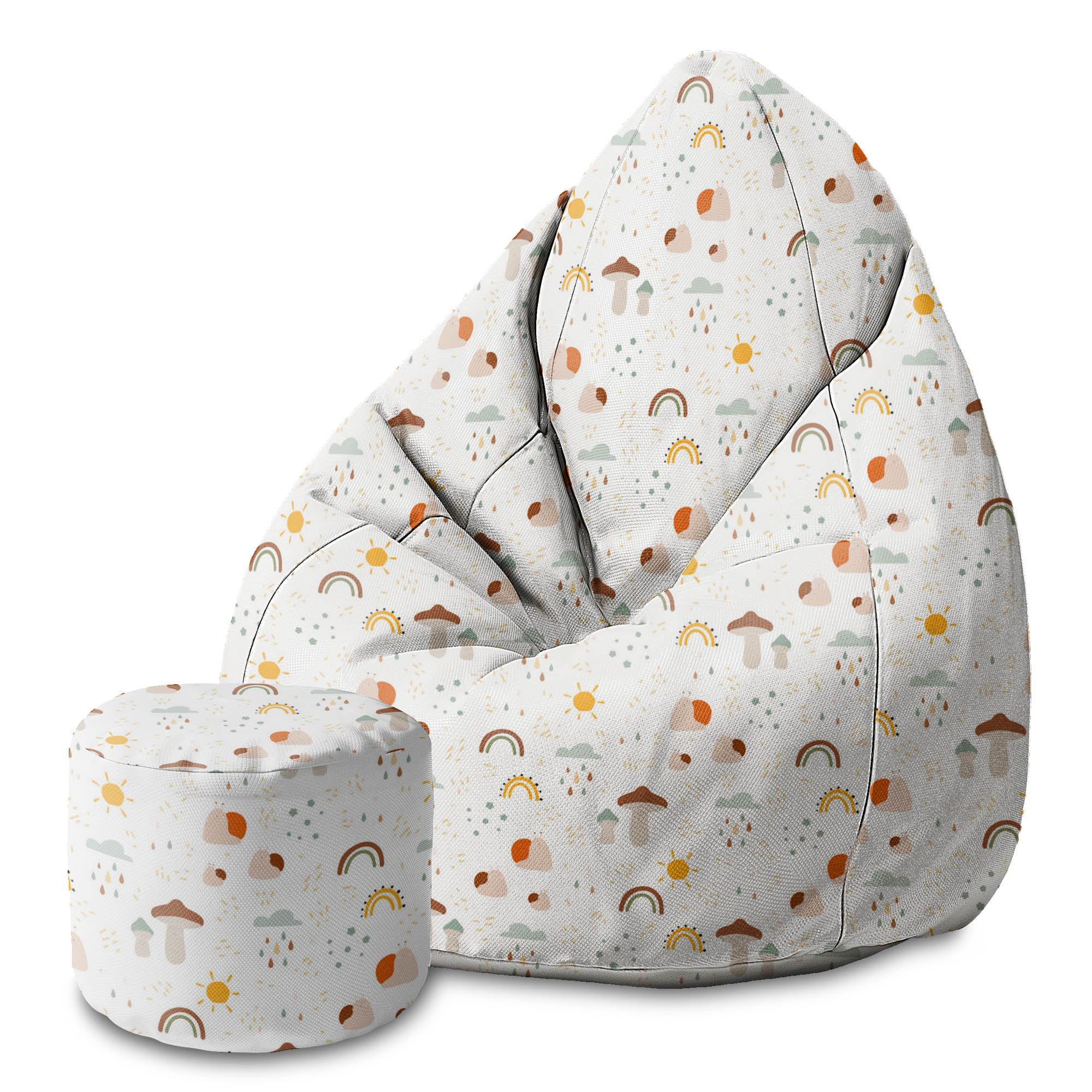 Runder Hocker Fußhocker Autumn Mushroom