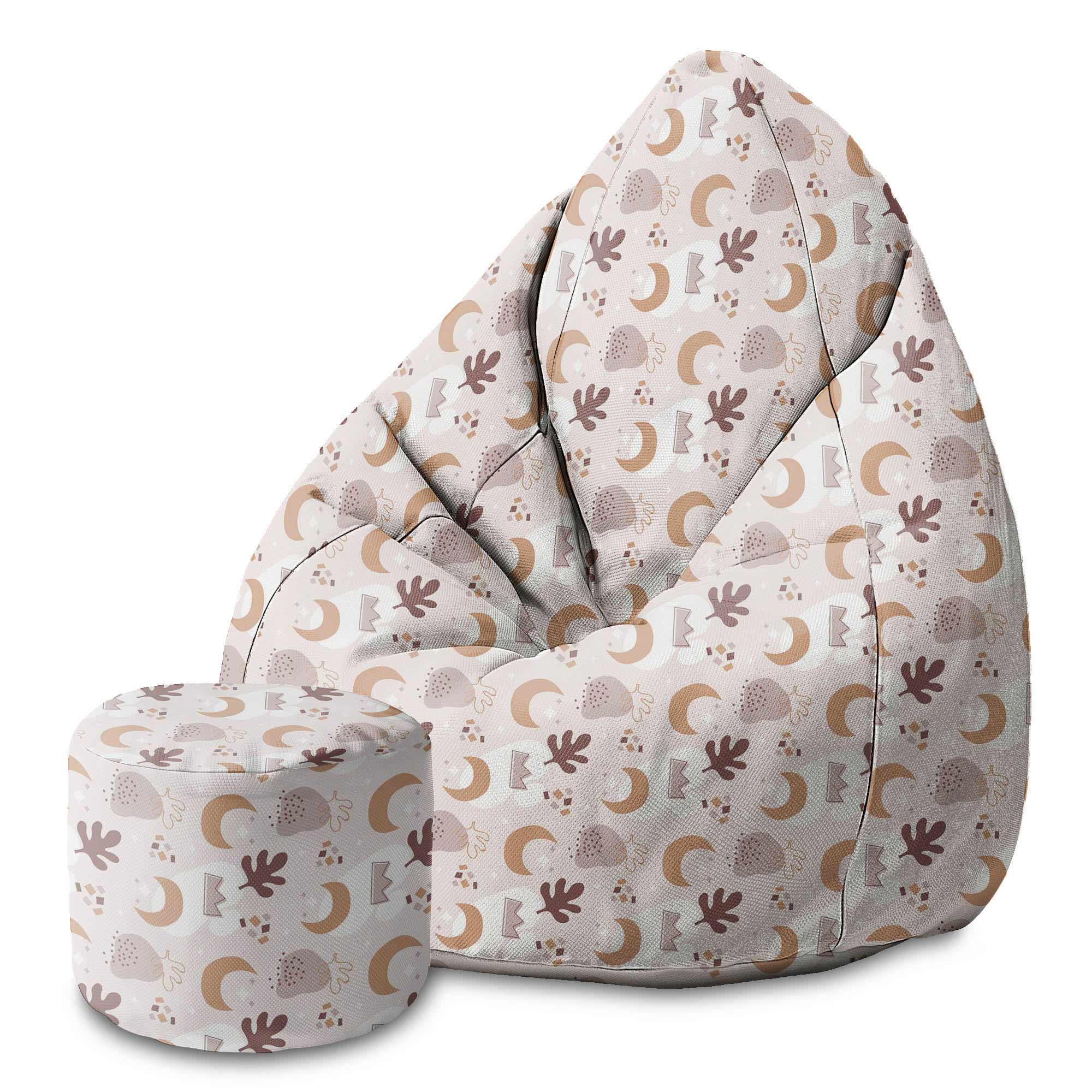 Okrúhly puf podnožka Abstract Doodle Baby Pattern