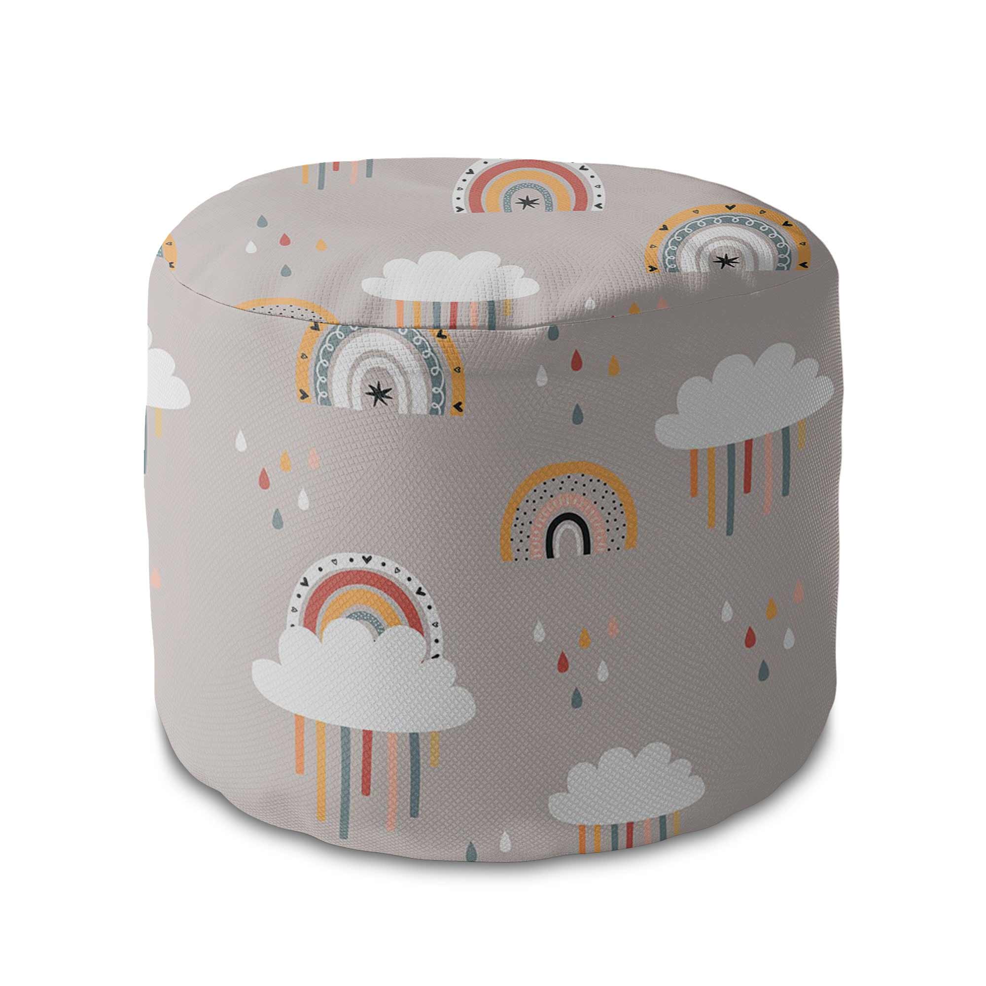 Kulatý puf podnožka Beige Rainbow