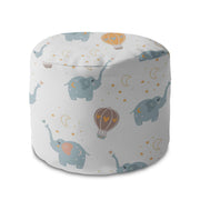 Kulatá podnožka Puf Blue Elephant-Velvet