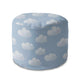 Round Pouf Footrest Blue Clouds-Oxford