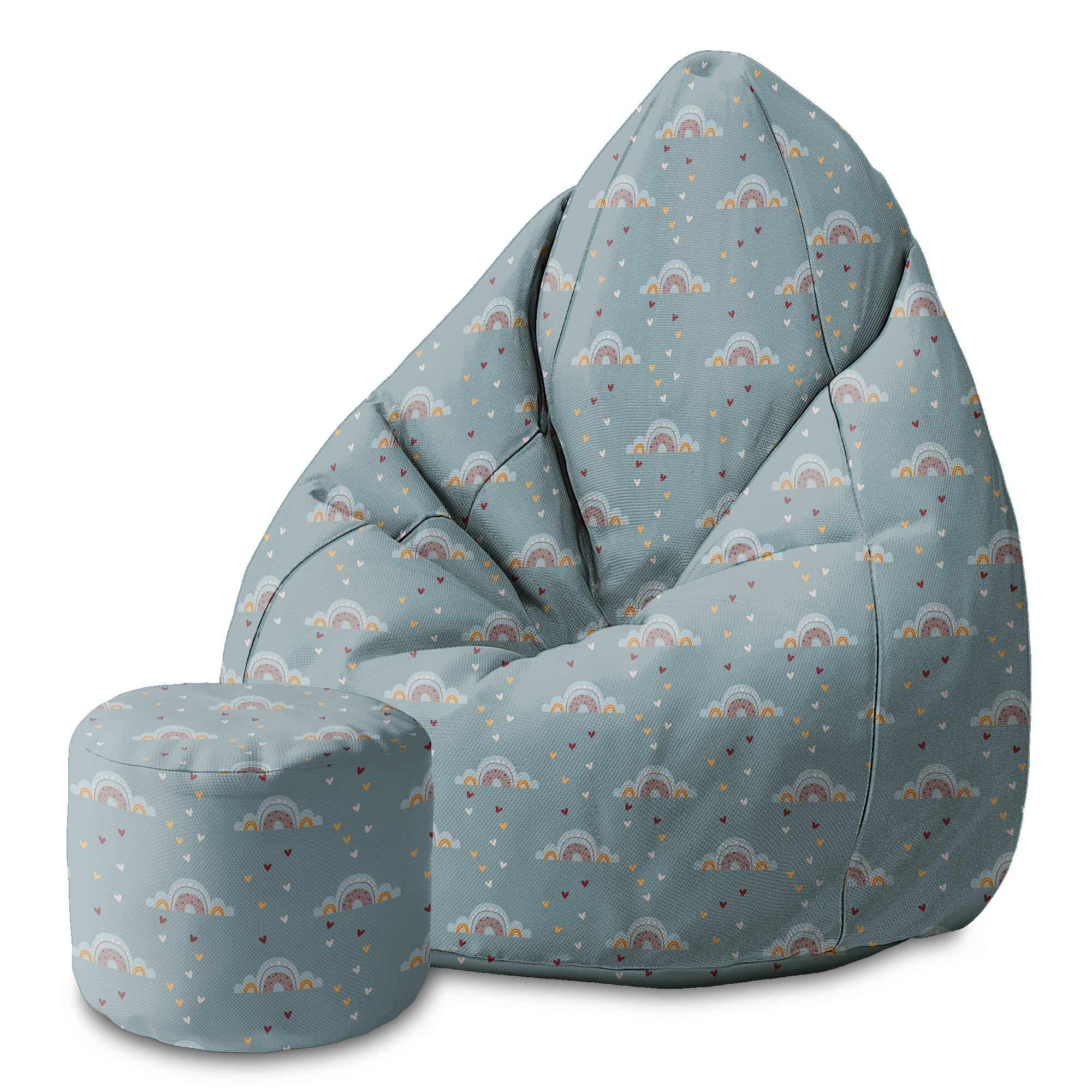 Runder Hocker Fußstütze Rainbow and Hearts