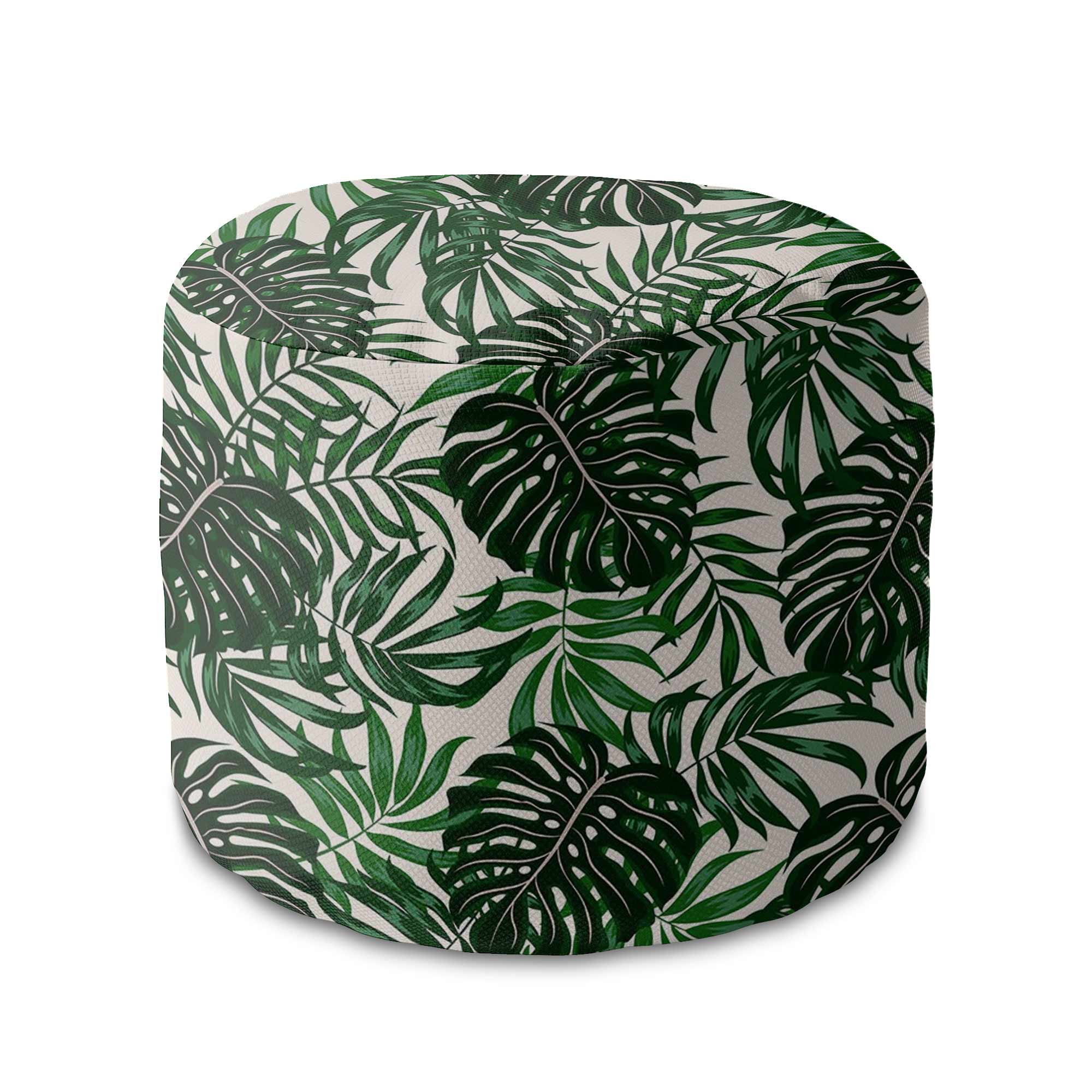 Kulatá taburetka podnožka Tropical Leaves Pattern-Oxford