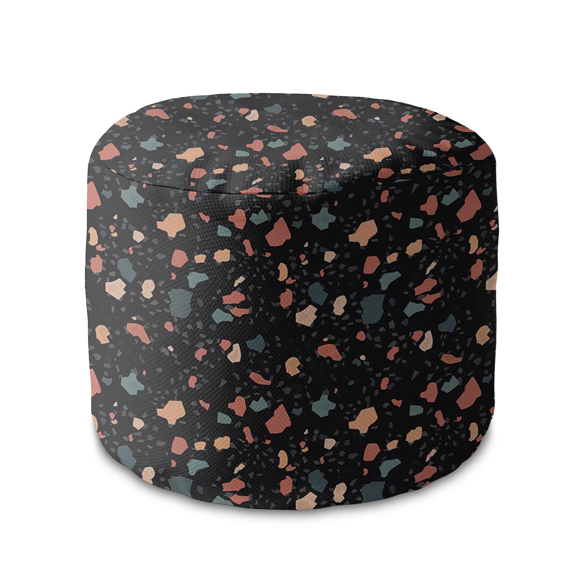 Kulatá taburetka podnožka Dark Terrazzo