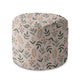 Runder Hocker Fußstütze Botanical Beige Pattern-Velvet