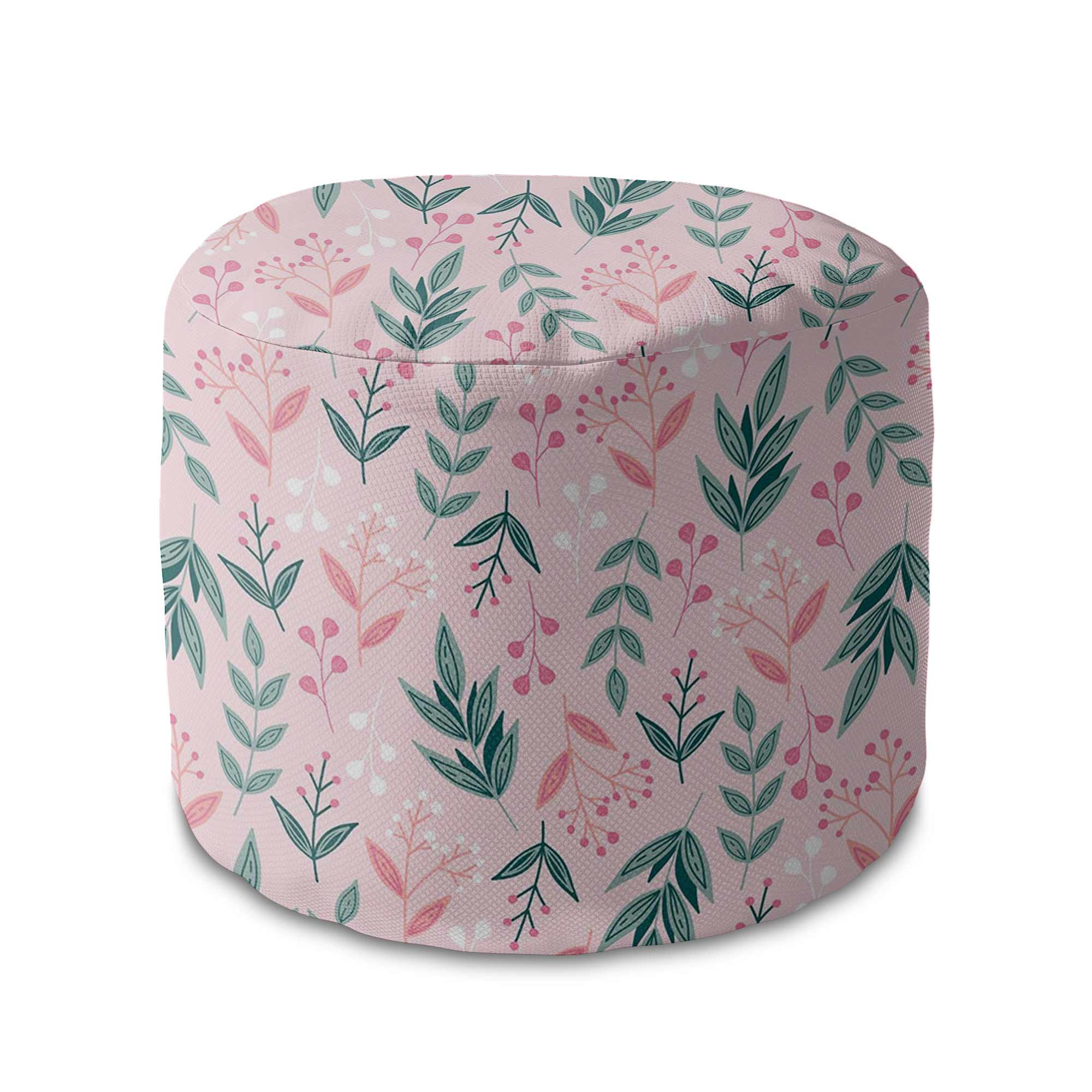 Kulatá podnožka Sweet Leaves Pattern-Oxford