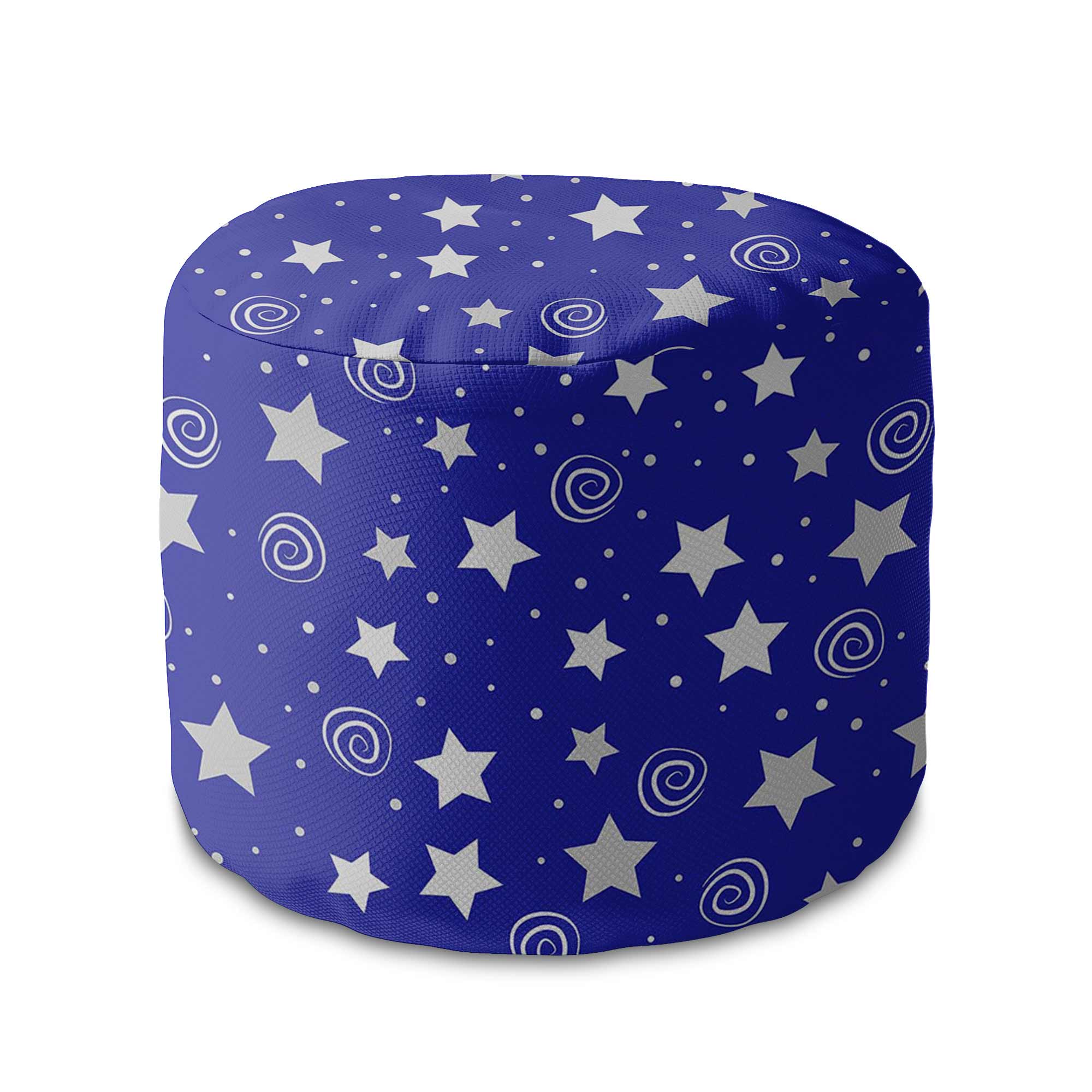 Round Pouf Footstool Night Sky Pattern-Velvet