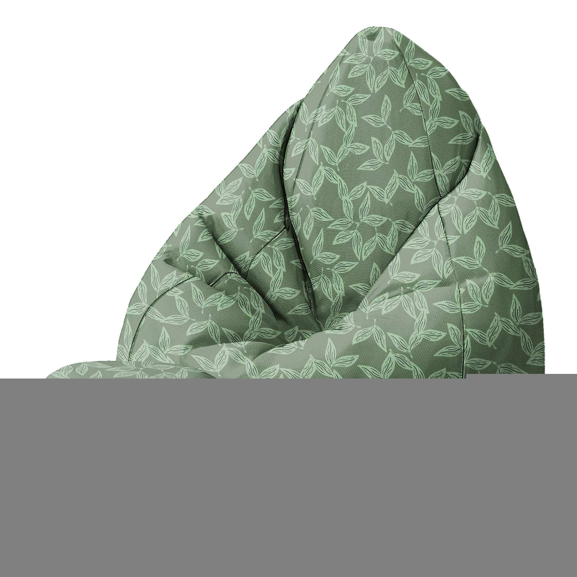 Kulatá podnožka puf Herbal Leaves Pattern-Velvet