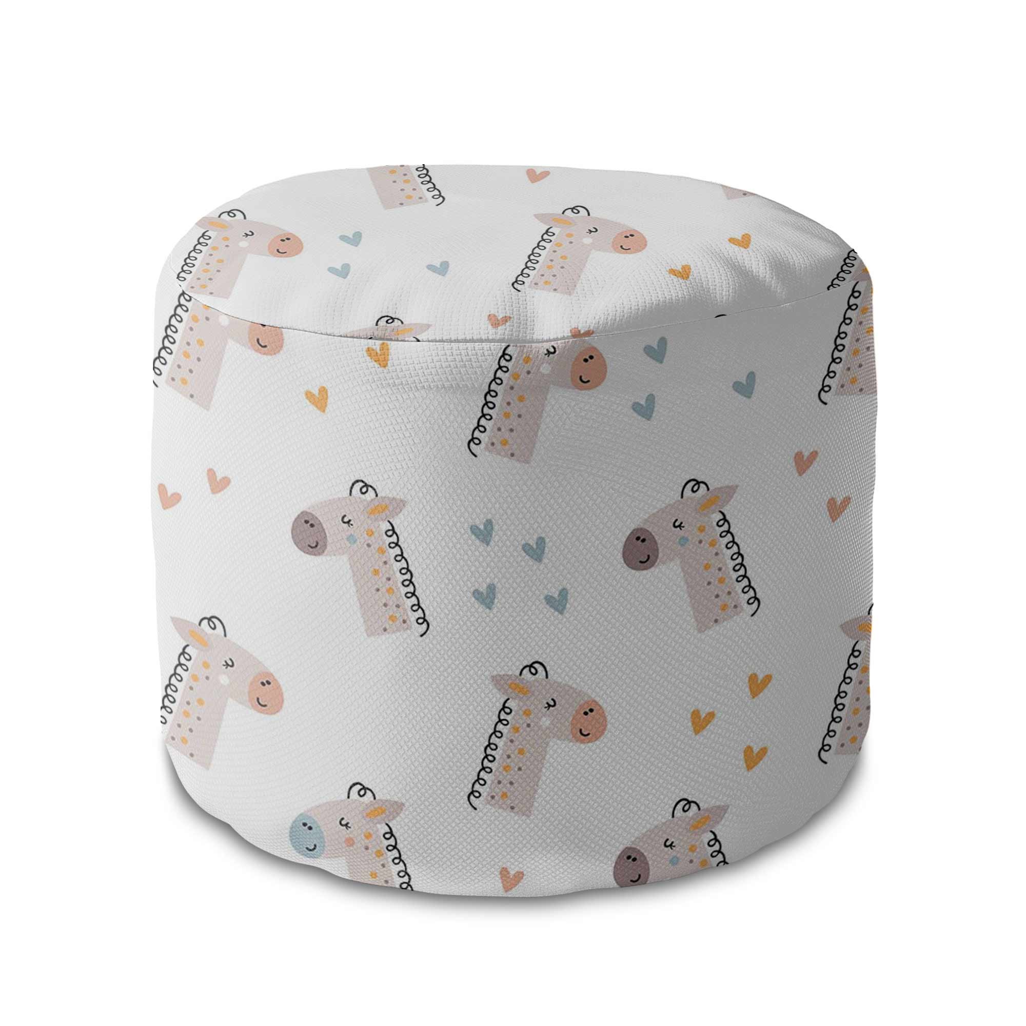 Kulatá taburetka podnožka Cute Giraffe