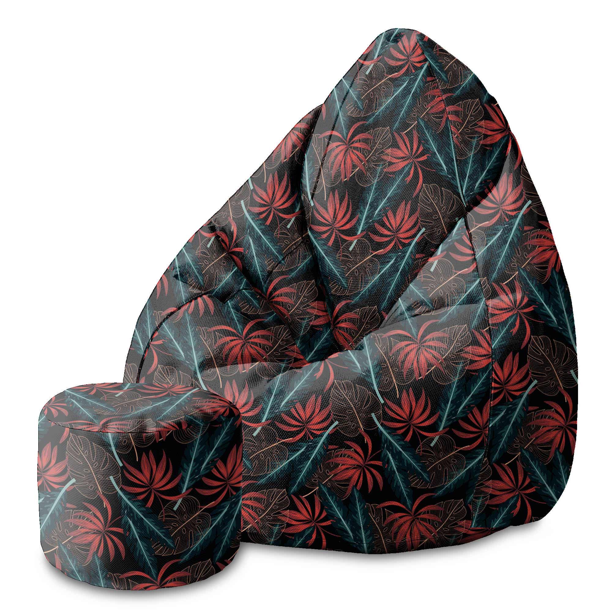 Kulatá podnožka Exotic Leaves na tmavém pozadí