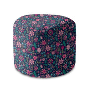 Okrúhly puf podnožka Pink Meadow-Velvet