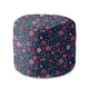 Okrúhly puf podnožka Pink Meadow-Velvet