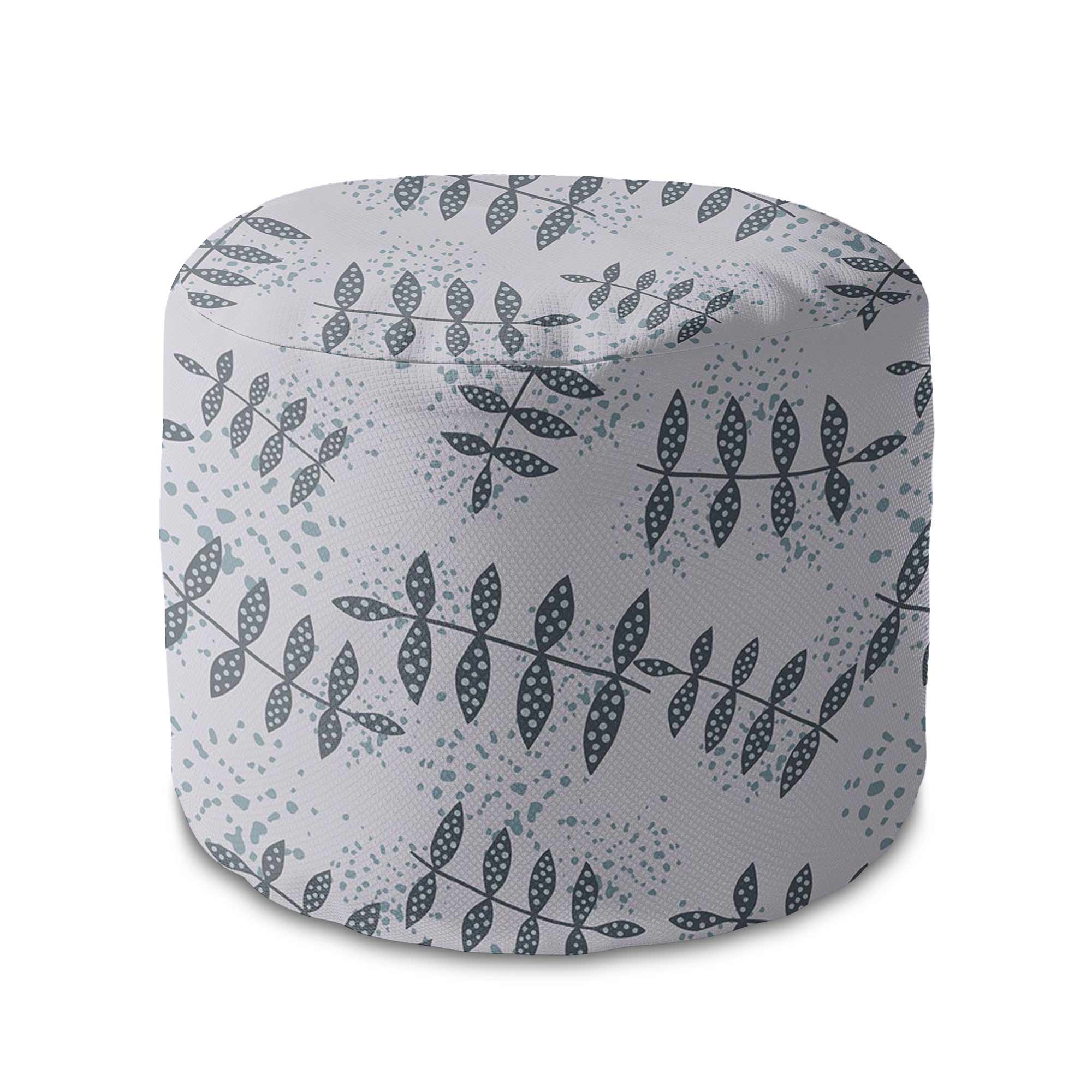 Kulatá taburetka podnožka Splash Floral Pattern-Velvet