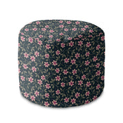 Runder Hocker Fußstütze Romantic Flowers-Velvet