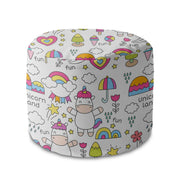 Runder Hocker Fußstütze Unicorn Land-Velvet