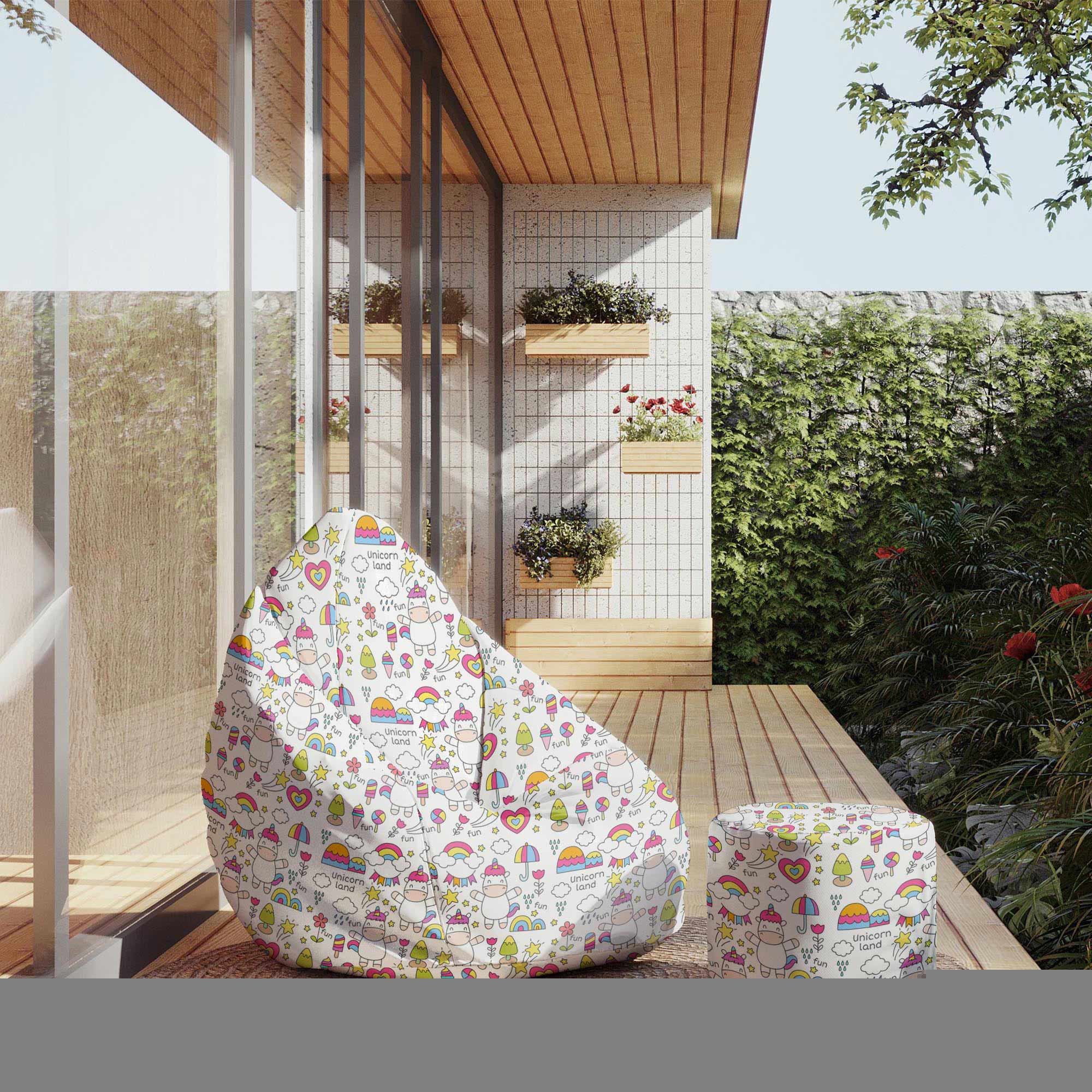 Runder Hocker Fußstütze Unicorn Land-Velvet