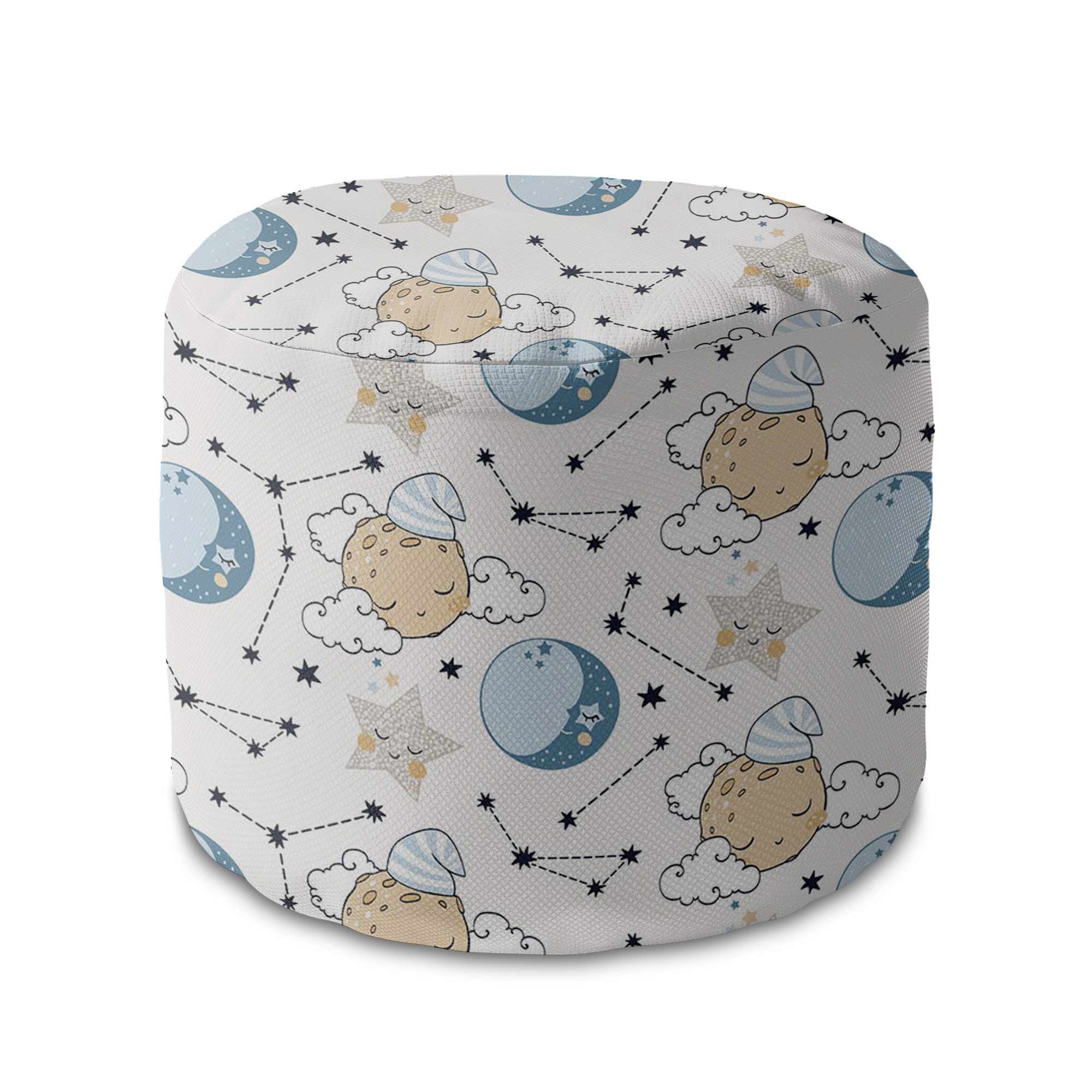 Kulatá taburetka podnožka Sleeping Moon-Velvet