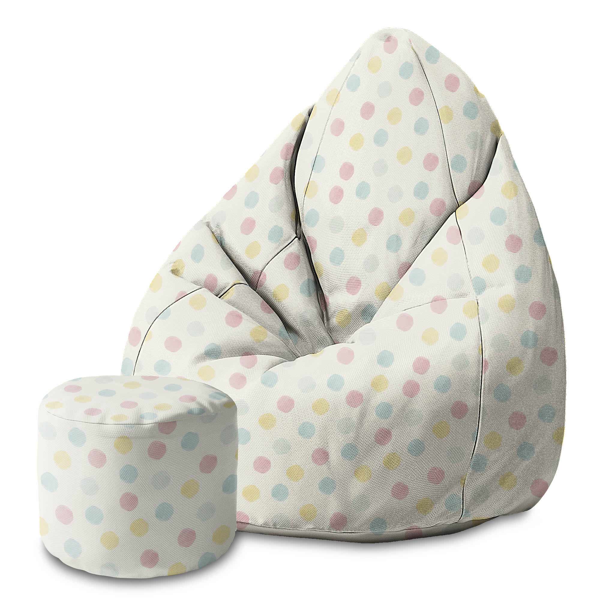 Kulatá taburetka podnožka Pastel Spots-Velvet