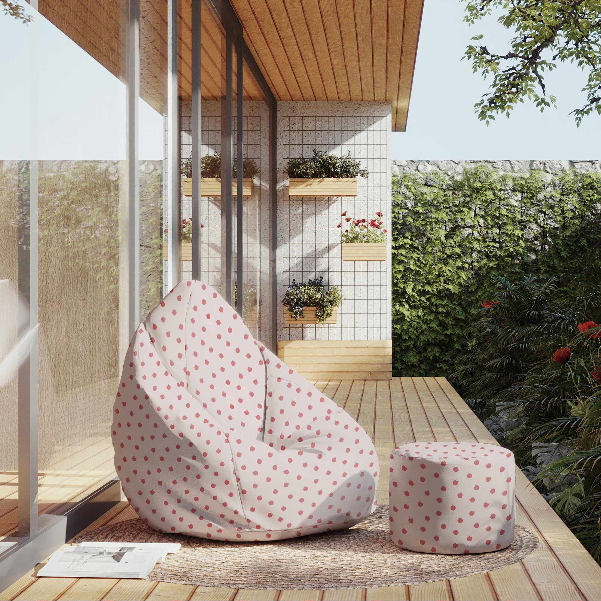 Runder Hocker Fußstütze Red Apples