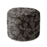 Round Pouf Footstool Modern Abstract Pattern