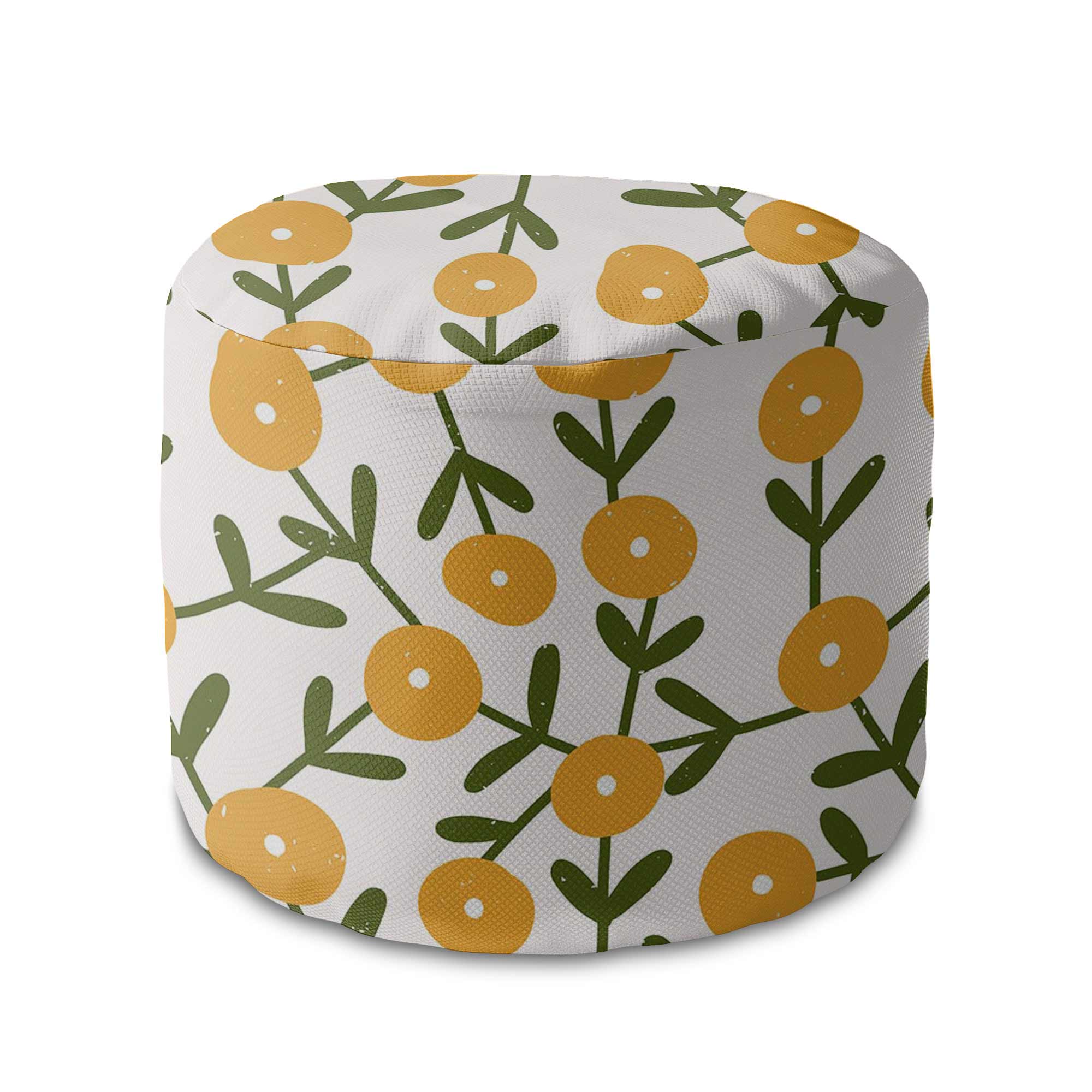 Kulatá podnožka puf Scandinavian Green and Yellow