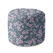 Runder Hocker Fußstütze Kleine rosa Blumen-Oxford