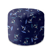 Okrúhly puf na nohy Moon Flowers-Velvet