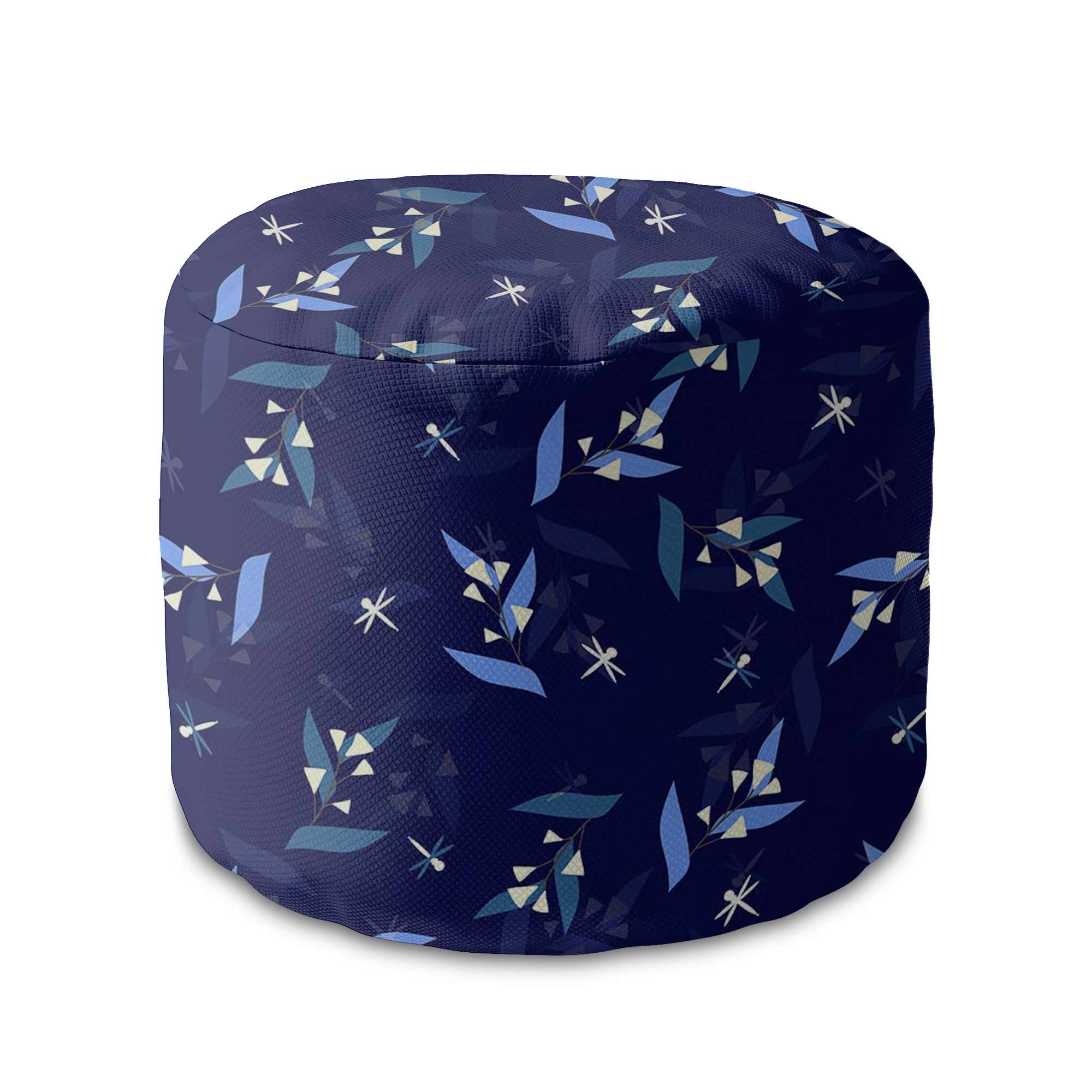 Okrúhly puf na nohy Moon Flowers-Velvet