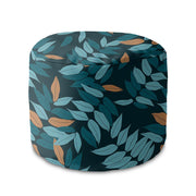 Puf okrągły podnóżek Minimal Leaves Pattern-Velvet
