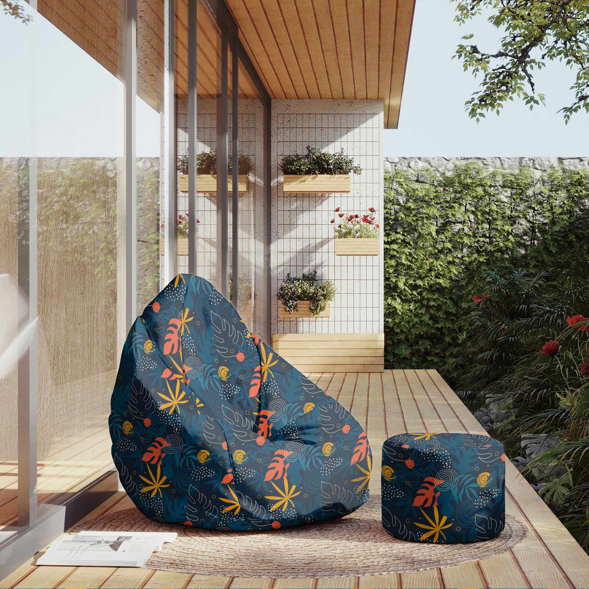 Runder Hocker Fußstütze Doodle Exotic-Velvet