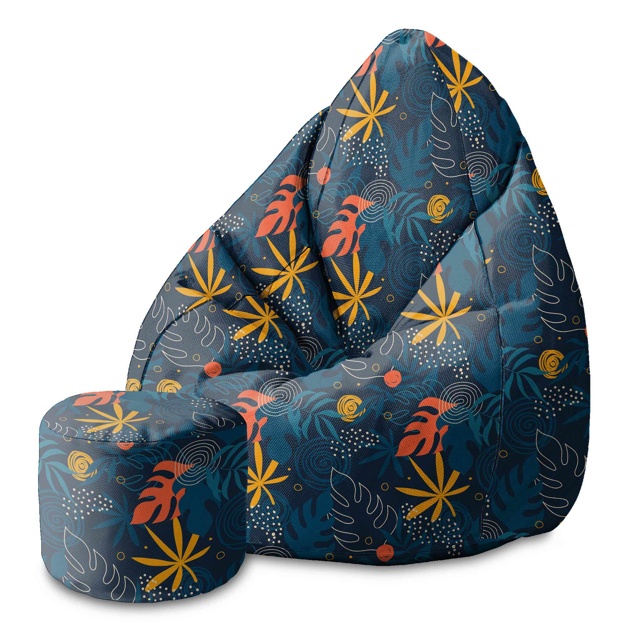 Runder Hocker Fußstütze Doodle Exotic-Velvet