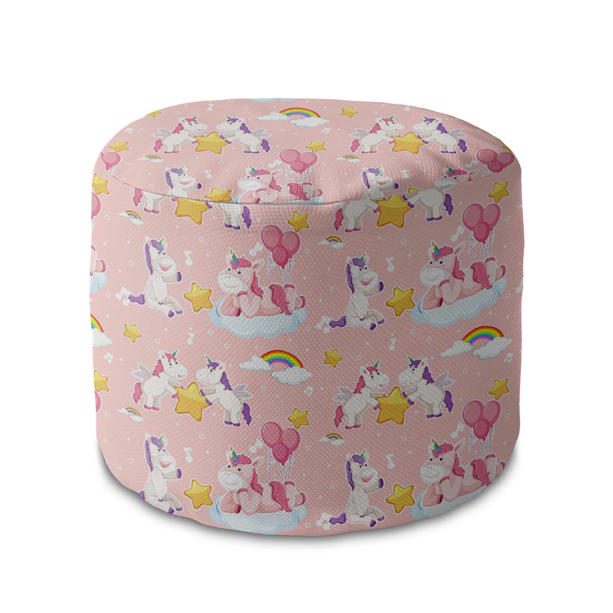 Kulatý puf podnožka Unicorn Have Fun