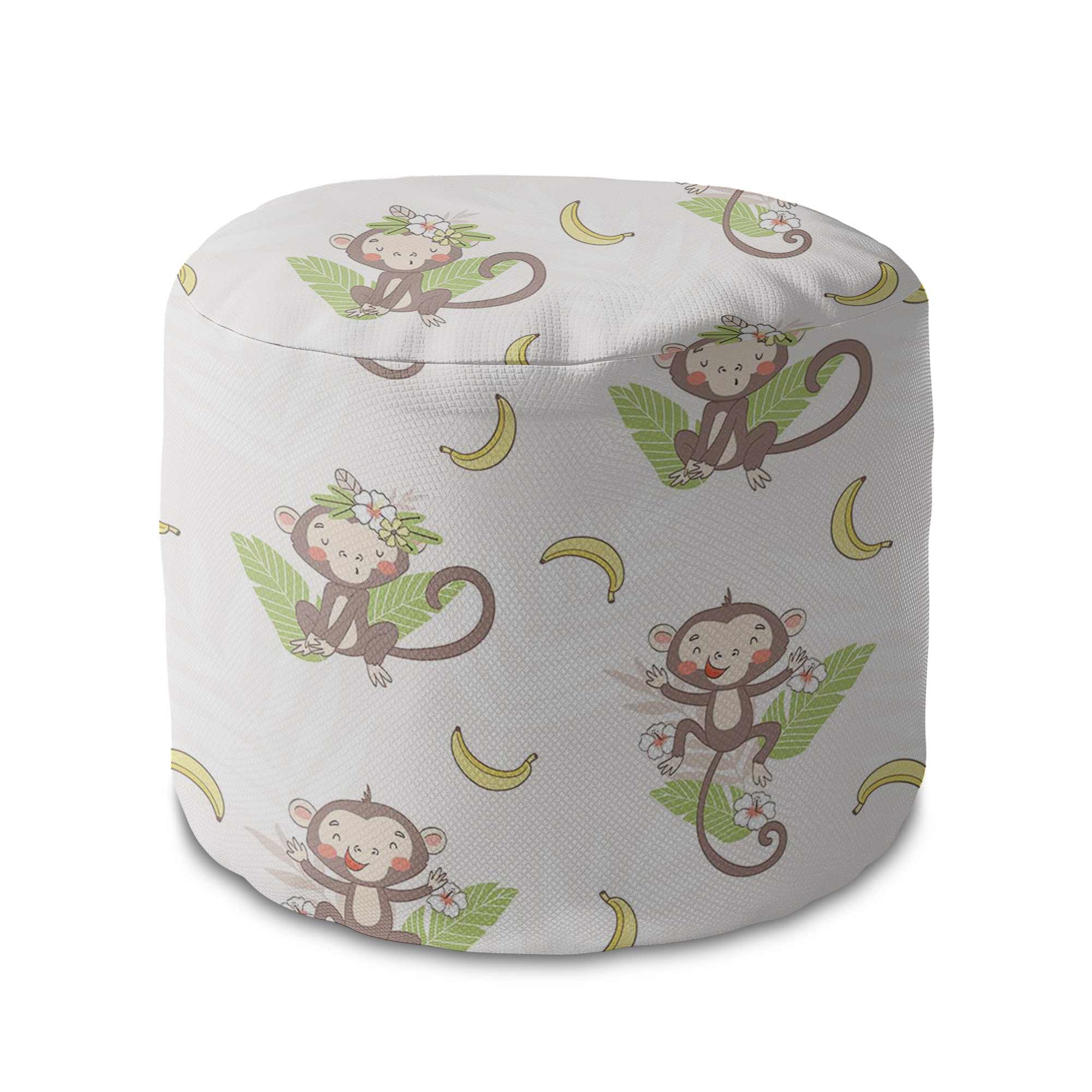 Kulatá podnožka puf Funny Monkeys