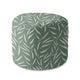 Runder Hocker Fußstütze Abstract Brush Leaves-Velvet