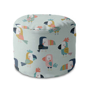 Kulatá podnožka Puf Cute Parrots-Velvet