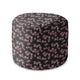 Runder Hocker Fußstütze Pink Flowers Muster-Samt