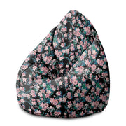 Pearshape Dark Botanic Pink Pouf-M-Velvet