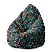 Pearshape Dark Botanic Red Pouf-M-Velvet