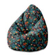 Pearshape Dark Botanic Red Pouf-M-Velvet