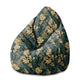 Puf Pearshape Monstera Gold Green-M-Velvet