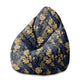 Puf Pearshape Monstera Gold Navy Blue-M-Oxford