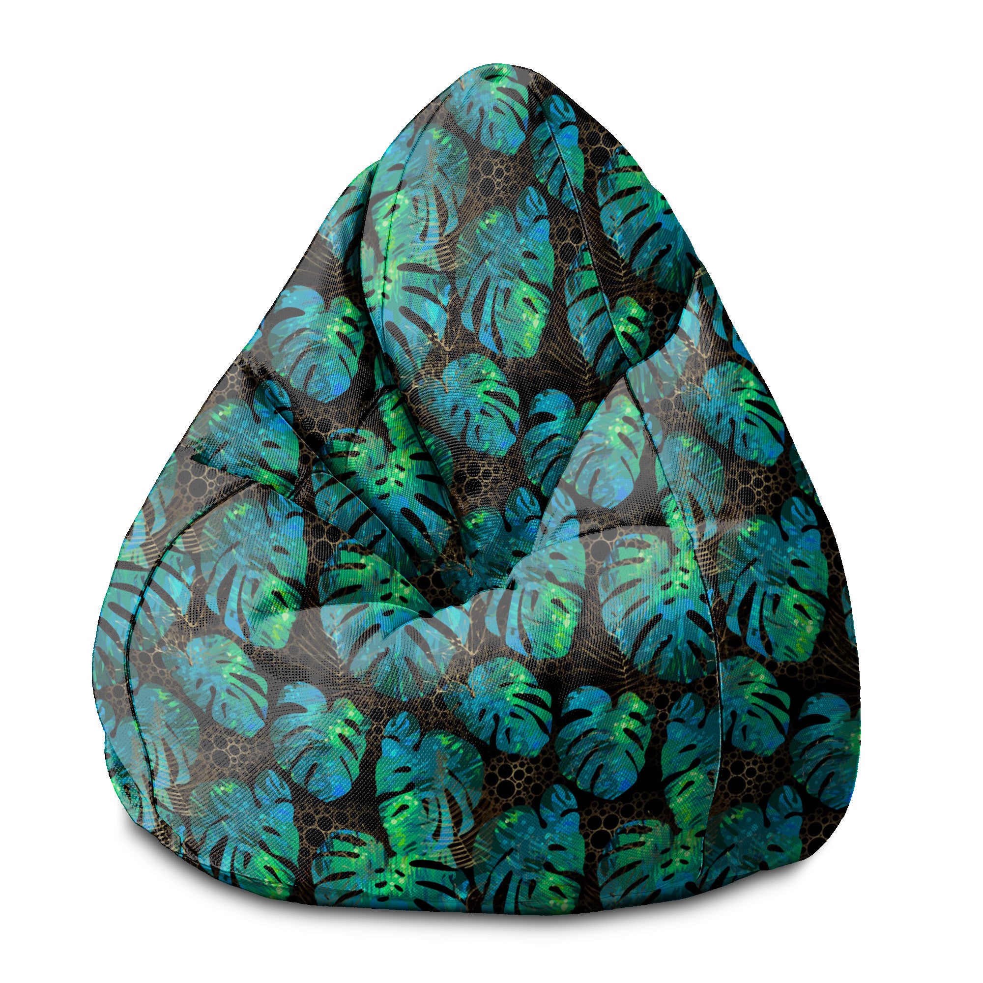 Puf Pearshape Morská Zeleň Monstera-S-Velvet