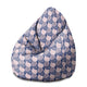 Puf Pearshape Pink and Blue Geometric Ornament-M-Velvet