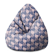 Puf Pearshape Pink and Blue Geometric Ornament-S-Oxford