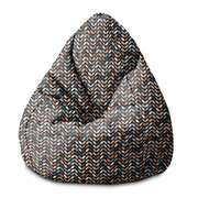 Puf Pearshape Retro Black Leaves-S-Velvet