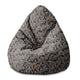 Puf Pearshape Retro Black Leaves-S-Velvet