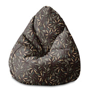 Pearshape Retro Leaves Pouf-S-Velvet