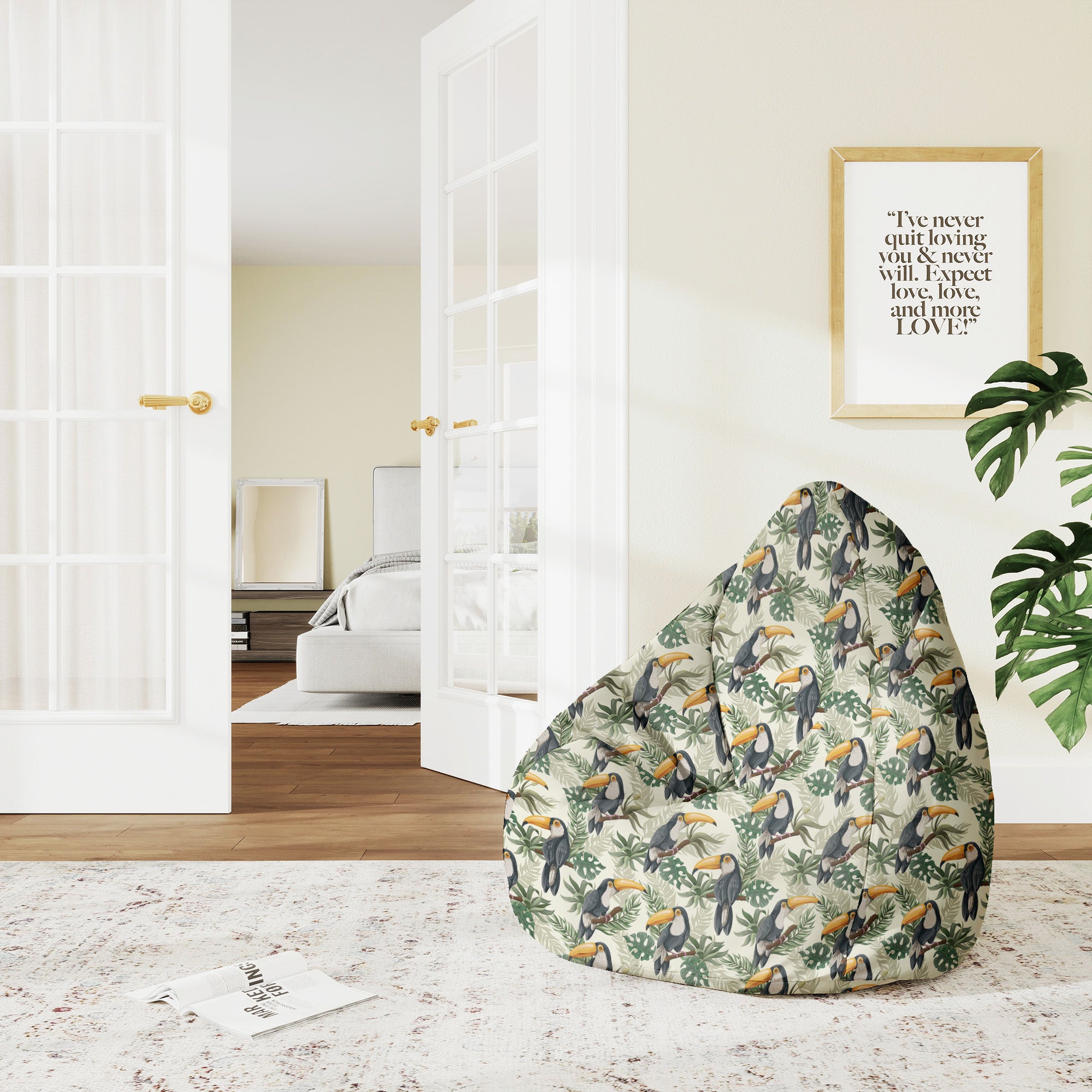 Puf Pearshape Toucans Jungle-M-Velvet